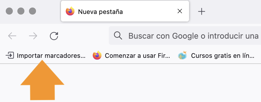 Hacer clic en opción importar contactos Mozilla Firefox